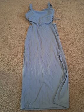 Light Blue Cutout Maxi Dress - Women